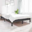 Estructura de cama madera maciza de pino gris 140x200 cm