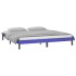 Estructura de cama con LED madera maciza gris 160x200