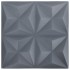 Paneles de pared 3D 48 unidades gris origami 12 m² 50x50