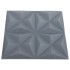 Paneles de pared 3D 48 unidades gris origami 12 m² 50x50