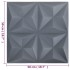 Paneles de pared 3D 48 unidades gris origami 12 m² 50x50