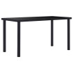 Mesa de comedor de vidrio templado negro 140x70x75 cm