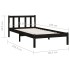 Estructura de cama madera maciza de pino negro 75x190