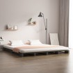 Cama de palets madera maciza de pino gris King Size 150x200 cm