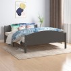 Estructura de cama madera maciza de pino gris oscuro 160x200 cm