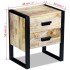 Mesa auxiliar con 2 cajones madera maciza de mango 43x33x51