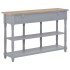 Mesa consola de MDF gris 120x30x76