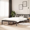 Estructura de cama madera maciza gris 120x200 cm