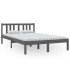 Estructura de cama madera maciza gris 120x200