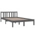 Estructura de cama madera maciza gris 120x200