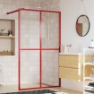 Mampara puerta de ducha vidrio transparente ESG rojo 140x195 cm