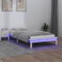 Estructura de cama con LED madera maciza blanca 100x200