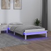 Estructura de cama con LED madera maciza blanca 100x200 cm