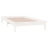 Estructura de cama con LED madera maciza blanca 100x200