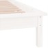 Estructura de cama con LED madera maciza blanca 100x200