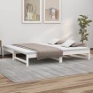 Sofá cama extraíble madera maciza de pino blanco 2x(90x200) cm