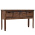 Mesa consola de madera de abeto maciza marrón 131x35,5x75