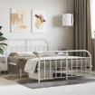 Estructura cama metal con cabecero y estribo blanco 150x200 cm