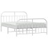 Estructura cama metal con cabecero y estribo blanco 150x200