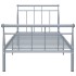 Estructura de cama de metal gris 100x200