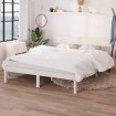 Estructura de cama madera maciza de pino blanca 140x200 cm