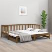 Sofá cama extraíble madera de pino marrón miel 2x(80x200) cm