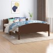 Estructura de cama madera maciza pino marrón oscuro 140x200 cm