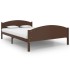 Estructura de cama madera maciza pino marrón oscuro 140x200