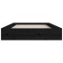 Estructura cama madera maciza individual negro 75x190