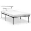 Estructura de cama de metal gris 100x200 cm