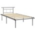 Estructura de cama de metal gris 100x200