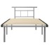 Estructura de cama de metal gris 100x200