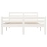 Estructura de cama madera maciza blanca 140x200