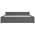 Estructura de cama de madera maciza gris 140x190