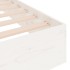 Estructura de cama madera maciza blanca King Size 150x200