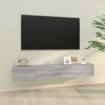 Mueble TV de pared 2 uds madera contrachapada gris 100x30x30cm