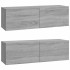 Mueble TV de pared 2 uds madera contrachapada gris