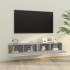 Mueble TV de pared 2 uds madera contrachapada gris