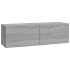 Mueble TV de pared 2 uds madera contrachapada gris