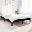 Estructura de cama de madera maciza de pino negro 160x200 cm