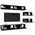 Set de muebles de TV salón 6 piezas madera contrachapada