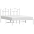 Estructura de cama con cabecero metal blanca 140x200