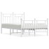 Estructura cama metal con cabecero y estribo blanco 120x190