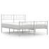 Estructura cama metal con cabecero y estribo blanco 120x190