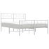 Estructura cama metal con cabecero y estribo blanco 120x190