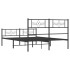 Estructura de cama cabecero y estribo metal negro 120x200