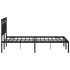 Estructura de cama con cabecero metal negro 120x200