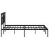 Estructura de cama con cabecero metal negro 140x200