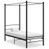 Estructura de cama con dosel metal negro 100x200