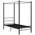 Estructura de cama con dosel metal negro 100x200